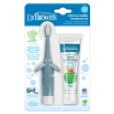 幼兒牙膏 (啤梨蘋果) 及小象軟毛牙刷套裝 - 藍色